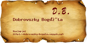 Dobrovszky Bogáta névjegykártya